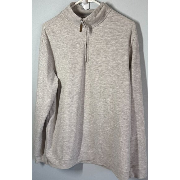 George Mens Half Zip Pullover Sweatshirt Medium Gray Soft Cozy Casual High Neck - Picture 1 of 9
